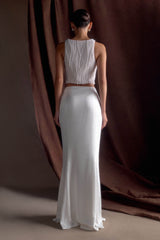 Kathia Pearl Hand Beaded Top - White