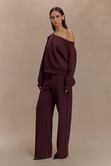 August Straight Leg Jogger - Chocolate