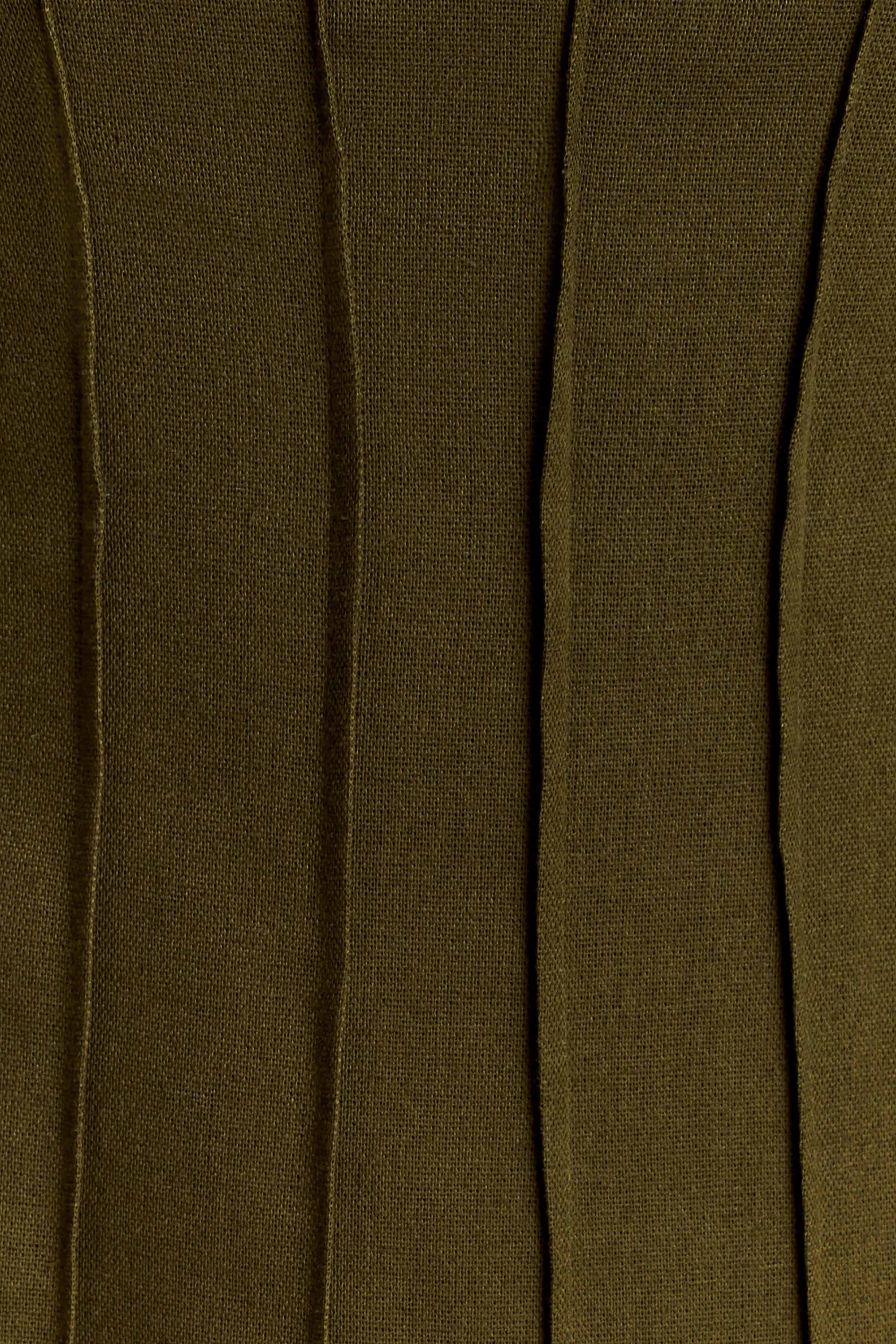 Sofie Pintuck Linen Maxi Dress - Khaki