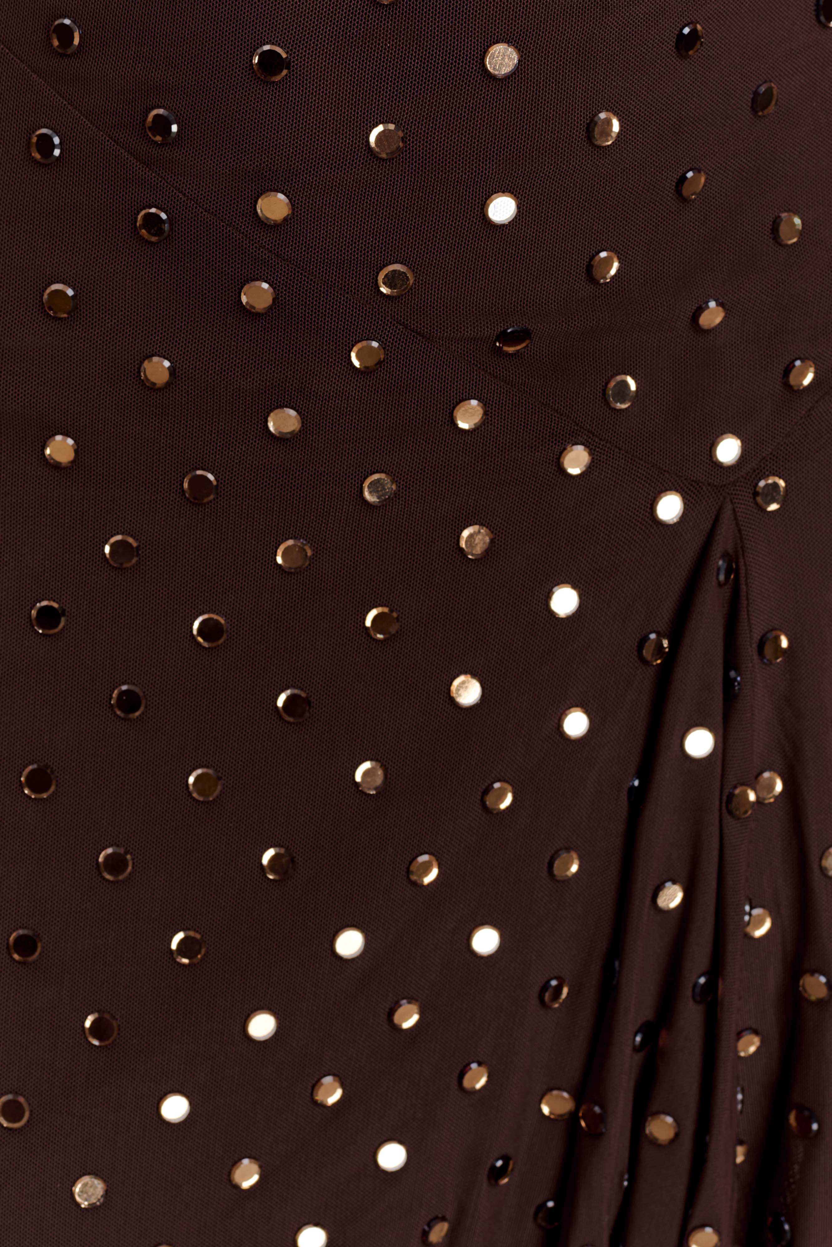 Zahra Diamante Cowl Mini Dress - Chocolate