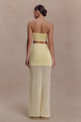 Tanyel Sheer And Bandage Knit Maxi Skirt - Lemon
