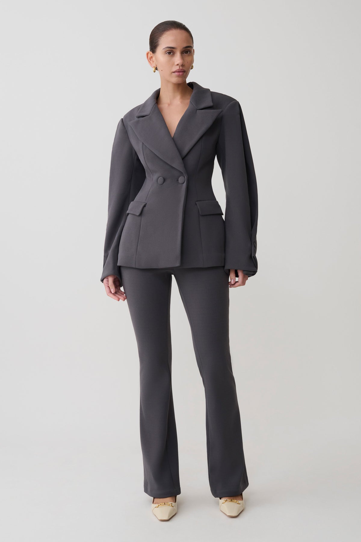 Marion Fit And Flare Pant - Charcoal Shadow