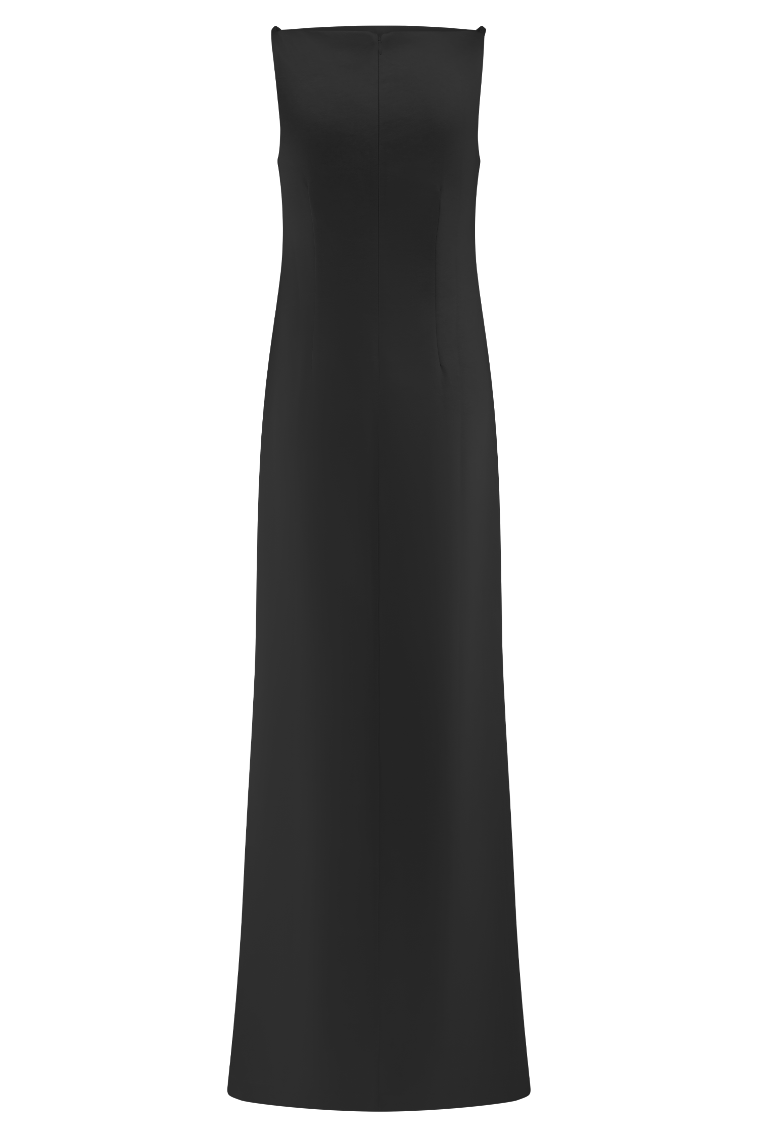 Violet Sleeveless Satin Maxi Dress - Black